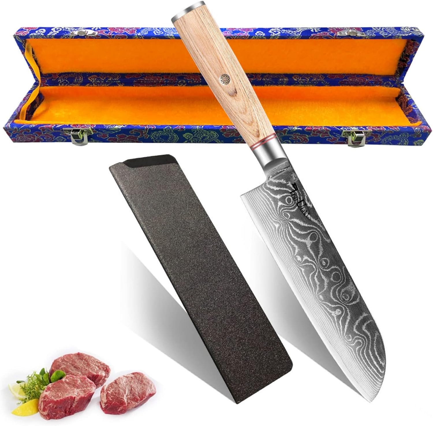 J-kitchens 一人暮らし 包丁 金彩彫り 桜 三徳包丁 170mm 日本製